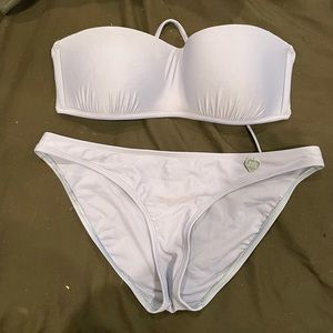 Blue Strapless Swimsuit